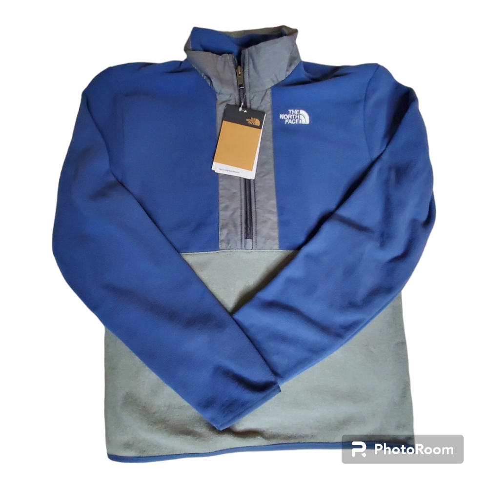 The North Face glacier 1/2 zip youth lightweight pullover blue gray - Picture 2 of 4